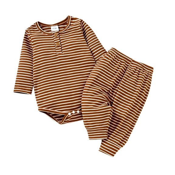 Mercatoo 3 Baby Boy Clothes Outfits Boys Top Pants Girls Infant Romper Stripe Ruffles Sleeve Baby Two-Pieces Bow Tie Toddler Boy