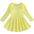 thumbnail image 1 of Mercatoo 6M to 3Y Flexible Dress for Girls Cotton Spring and Autumn Solid Color 𝐅lounces Dress Casual A Line Dresses, 1 of 8