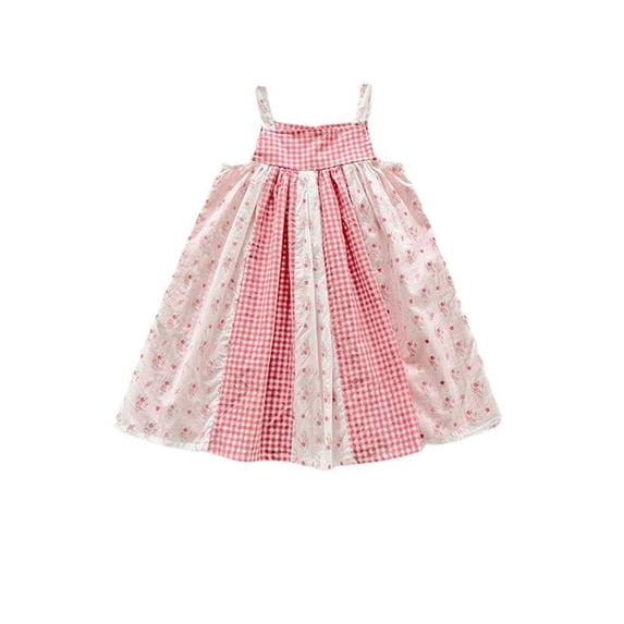 Mercatoo 8T Toddler Kids Girls Summer Dress Sling Blue Floral Casual Dress Pattern Girls Party Dress Sleeveless Sundress