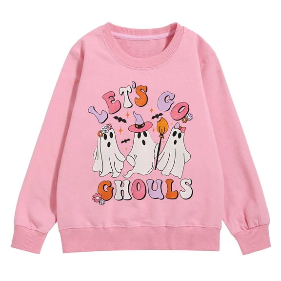 Mercatoo Autumn Winter and Halloween Medium and Large Children's Personalized Sweatshirts Teenagers' Long Sleeved Cute Sweatshirts