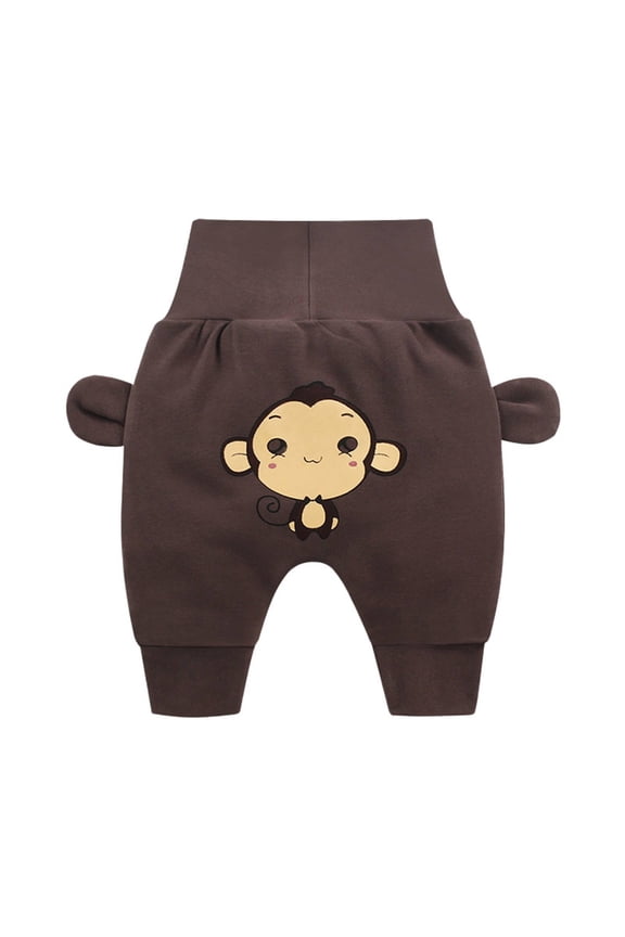 Baby Boy Girl Jogger Pants Toddler Cotton Harem Pants Cute Monkey 𝗖artoon Trousers Infant Fall Winter Long Pants
