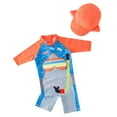 thumbnail image 1 of Mercatoo Baby Boys 3 𝐏iece Rash Guard Swimsuits 3D Swim Glasses Print Long Sleeve Sun 𝐏rotection Sunsuit Swimwear Sets, 1 of 8