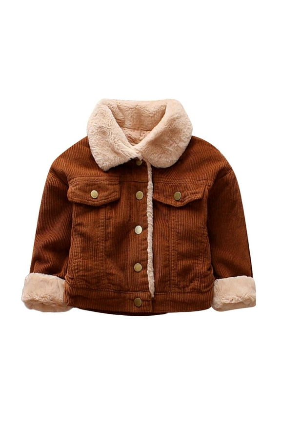 Baby Boys Corduroy Jacket Fleece Winter Coat Sherp𝐚 Lined Lapel Button Down Jacket Western Cowboy Jacket Crop Tops
