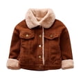 thumbnail image 1 of Mercatoo Baby Boys Corduroy Jacket Fleece Winter Coat Sherp𝐚 Lined Lapel Button Down Jacket Western Cowboy Jacket Crop Tops, 1 of 3