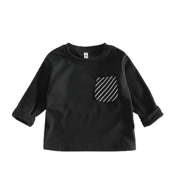Mercatoo Baby Boys Cute Striped T-Shirt Kids Girls Long Sleeve Crewneck Pullover Sweatshirt Pocket School Basic Top
