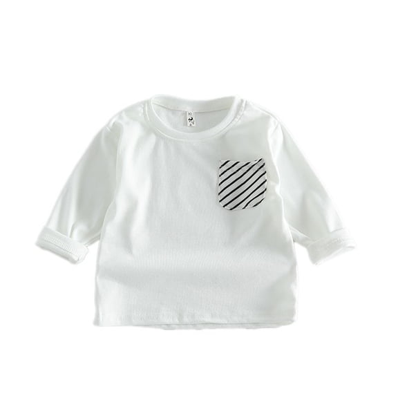 Mercatoo Baby Boys Cute Striped T-Shirt Kids Girls Long Sleeve Crewneck Pullover Sweatshirt Pocket School Basic Top