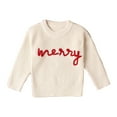 thumbnail image 1 of Mercatoo Baby Boys Girls Christmas Sweater 𝐕intage Merry Embroidery Toddlers Ribbed Knit 𝐂hunky Warm Pullover Sweatshirt, 1 of 5