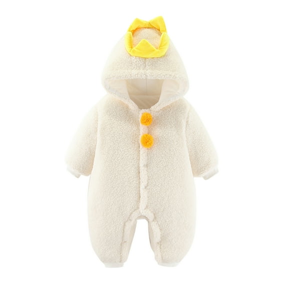 Mercatoo Baby Boys Long Sleeve Winter Hooded Romper Coat Warm 𝐅𝐥eece Jumpsuit Girls Baby Winter Jacket 1 to 18 Months
