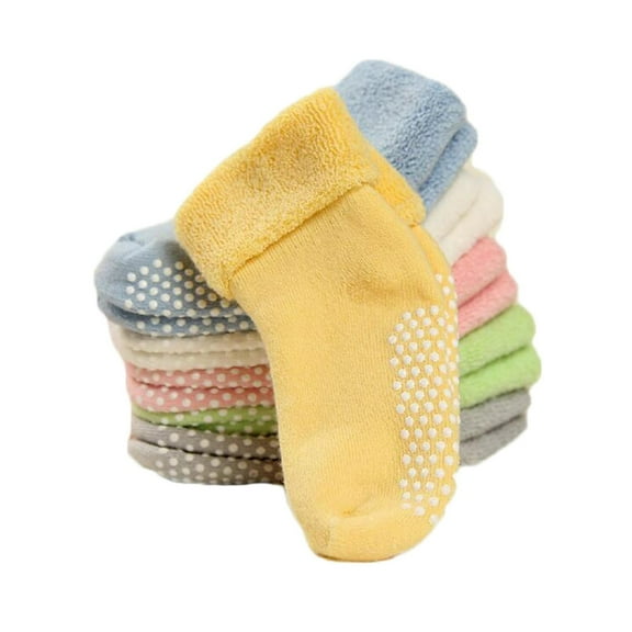 Mercatoo Baby Children 6 Pairs Pack Non Slip Combed Cotton Socks 1Y 3Y 6 Colors