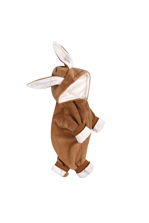 Baby Cute Rabbit Romper Thick Fleece Jumpsuit Hooded Bodysuits Infant Winter Warm Rompers Newborn Snow Suit Clothes