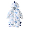 thumbnail image 1 of Mercatoo Baby Dinosaur Onesi1 Fleece Fuzzy Animal Graphic Winter Warm Jumpsuit Infant Long Sleeve Cozy Jumpsuit 1omper Outerwear, 1 of 8