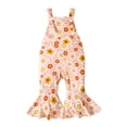 thumbnail image 1 of Mercatoo Baby Girl Bell Bottoms Romper Toddler Sleeveless Floral Overalls Suspender Flare Jumpsuit Summer Overalls Clothes, 1 of 7