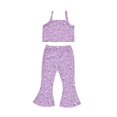 thumbnail image 1 of Mercatoo Baby Girl Clothes Suspenders Sleeveless Floral Vest and Bell Bottom Pants Set 2Pcs Toddler Summer Outfit, 1 of 8