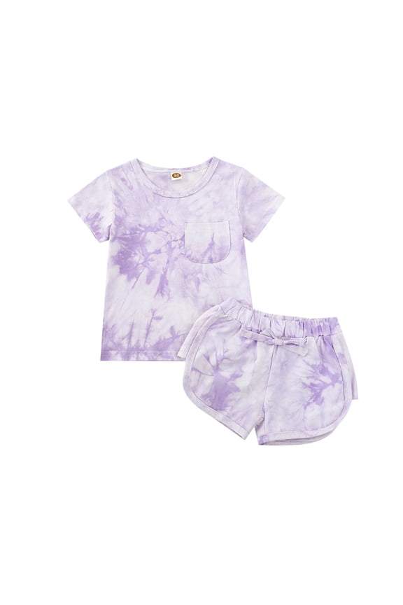 Baby Girl Jeans 3 to 6 Months Set Set Girls Clothes Tie Iš§fant Short Children Boys Baby Tie-Dye Kids Sleeve Outfit Waist