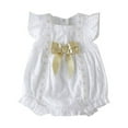 thumbnail image 1 of Mercatoo Baby Girl Romper Outfits Summer Sleeveless Lace Ruffle Jumpsuits Toddler Girl Casual Bodysuit Clothes Set, 1 of 8