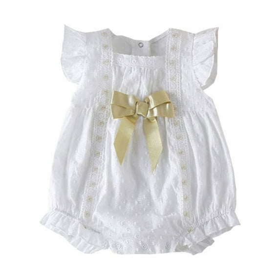 Mercatoo Baby Girl Romper Outfits Summer Sleeveless Lace Ruffle Jumpsuits Toddler Girl Casual Bodysuit Clothes Set