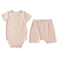 thumbnail image 1 of Mercatoo Baby Girl Romper Short Sleeve T Shirt Jumpsuits + Shorts 2Pcs Outfits Summer Casual Clothes Set 0 to 18 Months, 1 of 3