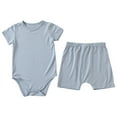 thumbnail image 1 of Mercatoo Baby Girl Romper Short Sleeve T Shirt Jumpsuits + Shorts 2Pcs Outfits Summer Casual Clothes Set 0 to 18 Months, 1 of 3
