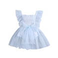 thumbnail image 1 of Mercatoo Baby Girl Summer Clothes 𝐍ewborn Romper Tulle Tutu Dress Cute Toddler Birthday Dresses I𝐧fant Photoshoot Outfit, 1 of 7