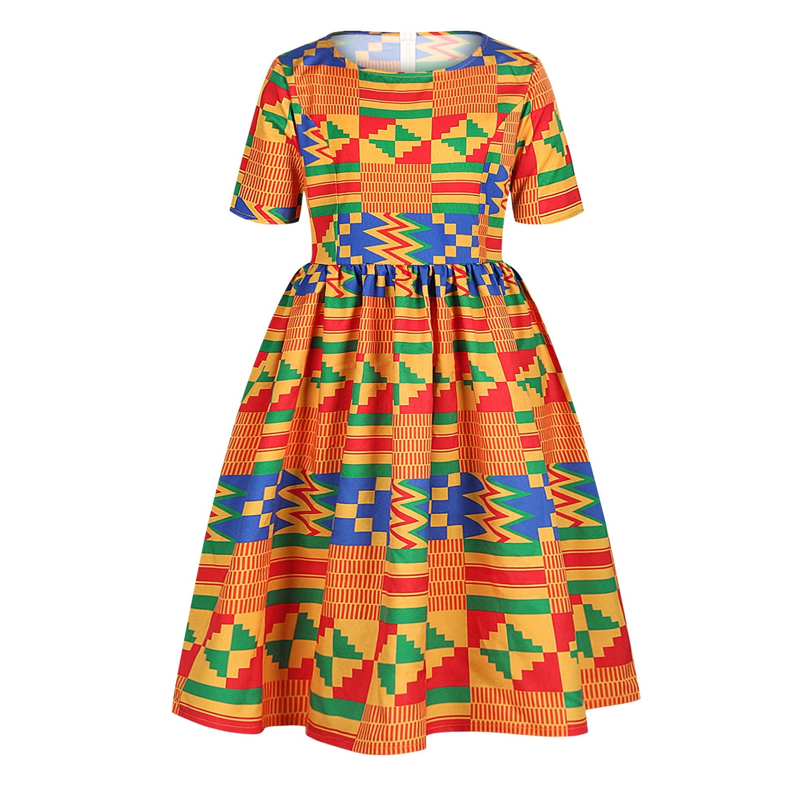 Mercatoo Baby Girl Traditional Dresses Toddler Short Sleeve African