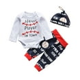 thumbnail image 1 of Mercatoo Baby Girl Twin Outfits Outfits Tops+Print Romper Long Girl Set Boys Pants+Hat Kids Clothes Baby Staff for Baby Girl, 1 of 4