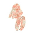 thumbnail image 1 of Mercatoo Baby Girls 2pc 𝐓racksuit 𝐀thletic Sweatsuits Sets Tie Dye Hooded Sweatshirt Jogger Sweatpants Clothing Sets Toddler Kids, 1 of 3