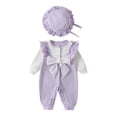 thumbnail image 1 of Mercatoo Baby Girls Autumn Jumpsuit Outfit Long Sleeved Ruffle Bow Color Matching Set Toddler Baby Girls Fall Winter Clothes, 1 of 5