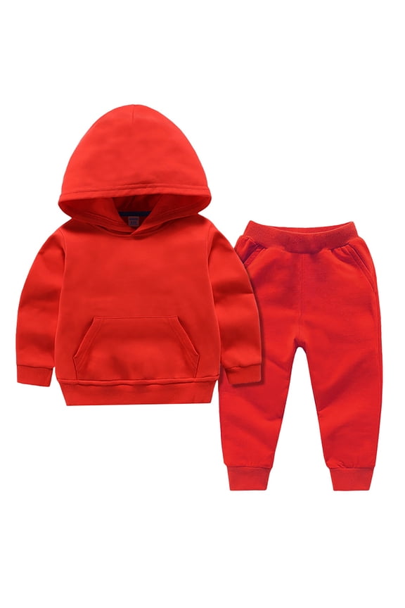 Toddler Boys Girls Sweatsuit Plain 2 Piece Hoodie Sweatpants Loung𝐞 Set Casual Swea𝐭 Tracksui𝐭 Fall Winter Matching Set