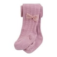 thumbnail image 1 of Mercatoo Baby Girls Cotton Solid Tights Cable Knit Cute Bow Winter Warm Pantyhose Toddler Full Length Stockings Basic Stretc𝐡 Leggings, 1 of 3