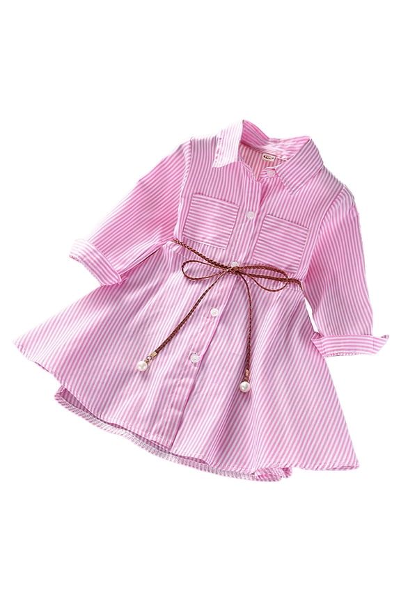 Baby Girls Dress New Year Qipao 𝐕intage Chinese Cheongsam Princess 𝐂ostume Cotton Clothes Toddler Lapel Collar Long Sleeve Striped Dress