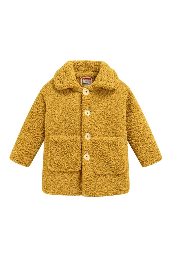 Baby Girls Long Sleeve Teddy Long Coat Kids Winter 𝐅𝐥eece Jacket Warm Outwear Clothes Toddler Girls Long Coat
