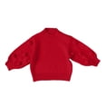 thumbnail image 1 of Mercatoo Baby Girls Ribbed Knit Sweater Puff Sleeve Mock Neck Oversized Tops Winter Lightweight Warm Cute Pullover Shirt, 1 of 4