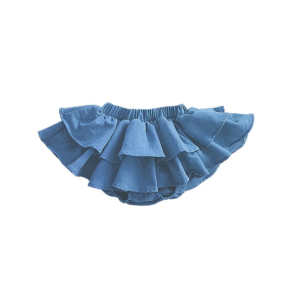 Mercatoo Baby Girls Solid Cotton Cake Skirt Soft Cotton 𝐑uffle 𝐌ini Skirt with Shorts Elastic Waist 𝙳iaper Cover 𝙱loomers