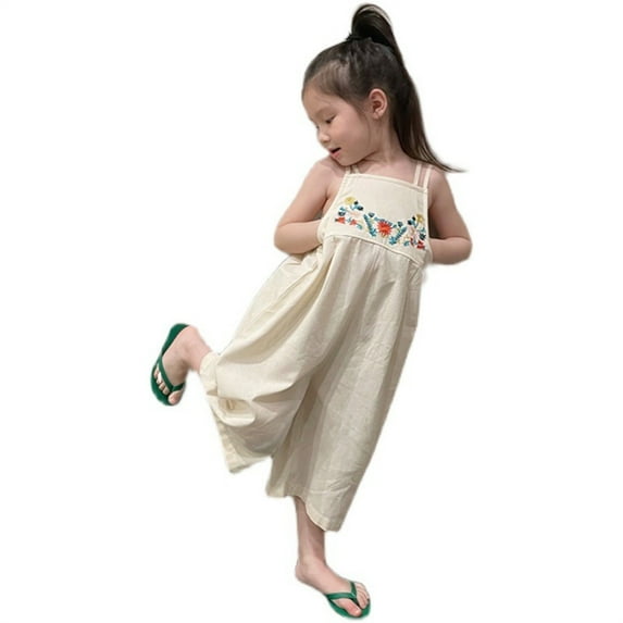 Mercatoo Baby Girls Summer Backless Romper Clothes 𝐇𝐚lter Strap Slouch Jumpsuit for Toddler Girls Cute Harem Romper Pants