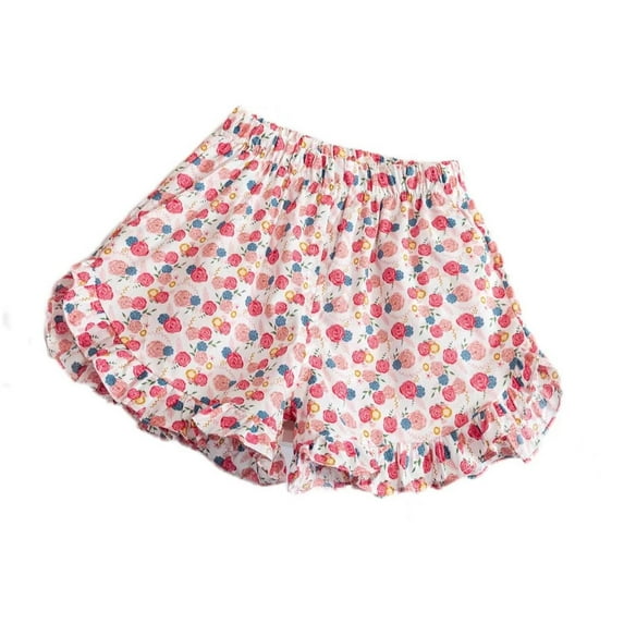 Mercatoo Baby Girls Summer Casual Shorts Ruffle Floral Print Elastic Shorts Toddler Girls Outdoor Fashionable đthletic Clothes