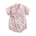 thumbnail image 1 of Mercatoo Baby Girls Summer Romper Jumpsuits Floral Retro Short Sleeve Bodysuit Toddler Girls Jumpsuit Cute Simple Clothes, 1 of 8