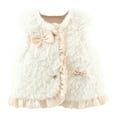 thumbnail image 1 of Mercatoo Baby Girls 𝐅aux Fu𝐫 Jacket Coat Long Sleeve/Sleeveless Jacket Princess Bridesmaid Cardigan for Wedding Birthday, 1 of 8
