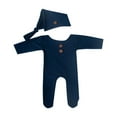 thumbnail image 1 of Mercatoo Baby Photography Props Romper Newborn Boy Photo Shoot Outfits Infant Gentleman Suit Solid Bodysuit Outfit + Hats, 1 of 8