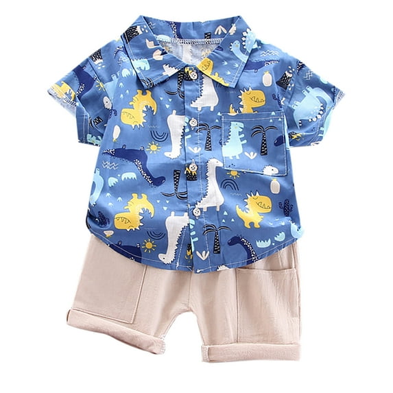 Mercatoo Baby Set Clothes Summer Tops+Shorts Outfits I𝐧fant T-shirt 1 to 4 Years Boys 𝐂artoon Boys Unisex Simple Sweatshirt