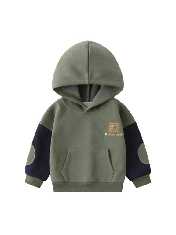 Baby Spring Hoodie Sweatshirt Splicing Long Sleeve Letter Print Hoodie Tops with Pocket Toddler Boys Girls Sweatshirt