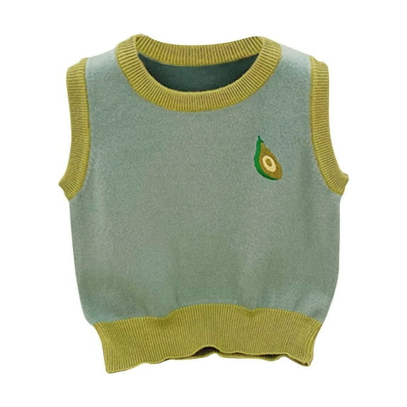 Mercatoo Baby Toddler Boys Girls Patchwork 𝐂olorblock Crew Neck Sweater Vest Sleeveless Pullover Knitted Tank Tops