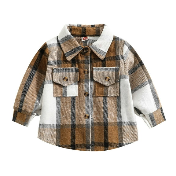 Mercatoo Baby & Toddler Button Down Shirt Kid Flannel Shirt Plaid Shirt Boys Western Shirts Long Sleeve Baby Fall Clothes Boy