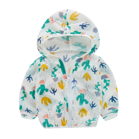 Mercatoo Baby Toddler Girl Boy 𝐒unscreen Top 50+ Long Sleeve Hoodie Zip Front Rash Guard Summer Spring T-Shirt