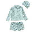 thumbnail image 1 of Mercatoo Baby/Toddler Swimsuit UPF 50+ Sun 𝐏rotection Zipper Bathing Suit 3Pcs Set Kids Beach Surf Diving Swimwear, 1 of 5