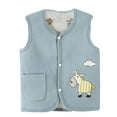 thumbnail image 1 of Mercatoo Baby Warm Jacket Vest for Girls Boys Unisex Infant Toddler Cute 𝗖artoon Padded Outwear Cotton Sleeveless Waistcoat, 1 of 4
