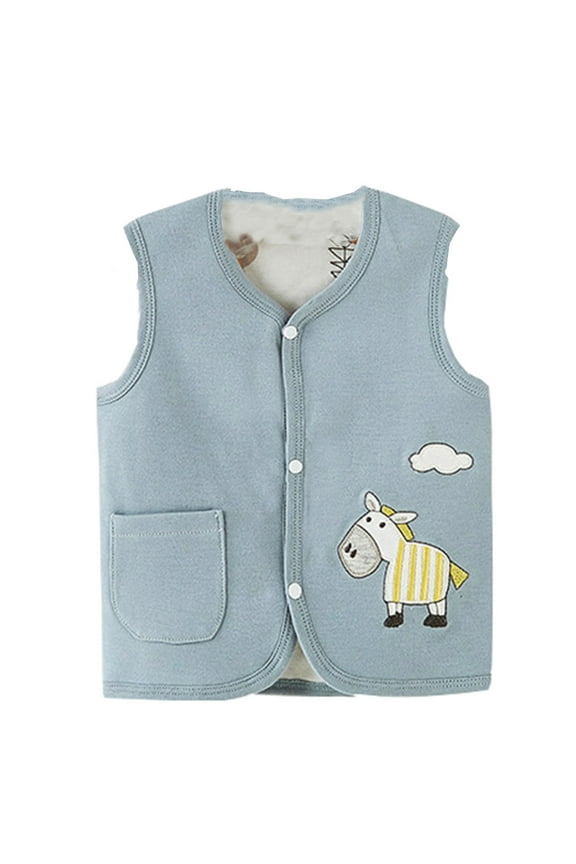 Baby Warm Jacket Vest for Girls Boys Unisex Infant Toddler Cute 𝗖artoon Padded Outwear Cotton Sleeveless Waistcoat