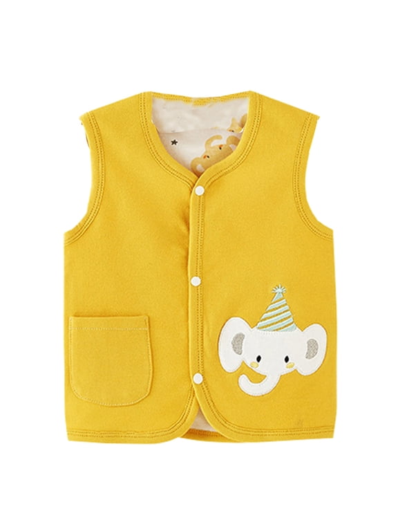 Baby Warm Jacket Vest for Girls Boys Unisex Infant Toddler Cute 𝗖artoon Padded Outwear Cotton Sleeveless Waistcoat