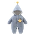 thumbnail image 1 of Mercatoo Baby Winter Snowsuit Coat Warm Thick Fleece Hooded Romper Jumpsuit Toddler Boys Girls Crawling Suit Outfit, 1 of 3