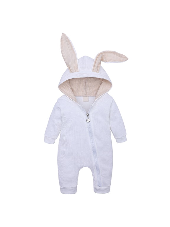 Babys Bunny Costume Boy Girl Easter Halloween Outfit Rabbit Ears Hoodie Romper Sweatshirt Rabbit T-Shirt Jumpsuit