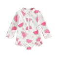 thumbnail image 1 of Mercatoo Bathing Suits for Girls Toddler Baby Girls Swimsuit One 𝐏iece Long Sleeve Bathing Suit Rash Guard Set Cute Ruffle Beach, 1 of 5
